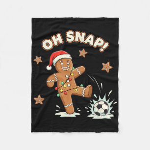Christmas Oh Snap Gingerbread Soccer Funny Xmas Ho Fleece Blanket