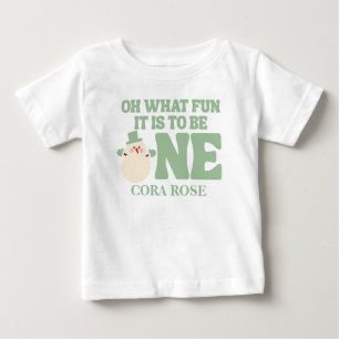 Christmas Oh What Fun First Birthday  Baby T-Shirt