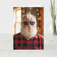 Christmas Old Man With Beard Under Sunglasses