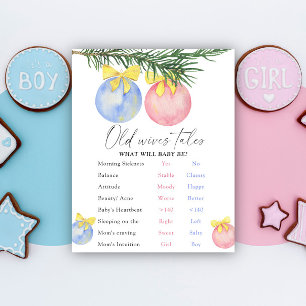 Christmas Old Wives Tales Gender Reveal Board  Poster