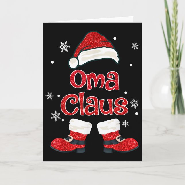 Christmas Oma Claus Grandmother Aunt Mother Daught Card (Front)