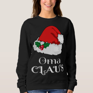 Christmas Oma Claus Matching Pajama Santa Hat X-ma Sweatshirt