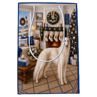 Christmas On Cape Cod ,Borzoi Medium Gift Bag