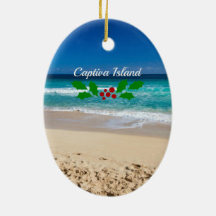 Christmas on Captiva Island, Florida Ceramic Ornament