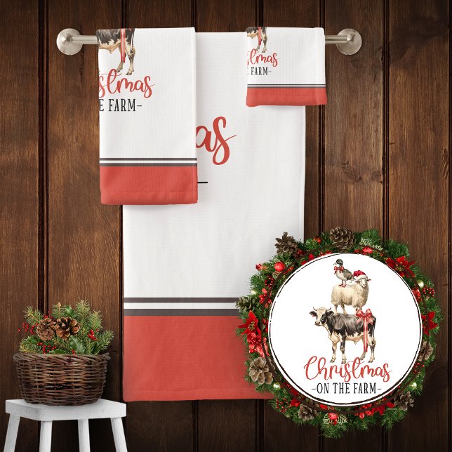 Christmas on the Farm Barnyard Animal Bath Towel Set (Creator Uploaded)