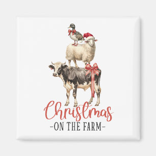 Christmas on the Farm Barnyard Animal Magnet