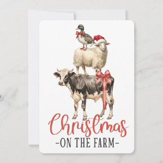Christmas On The Farm, Farmhouse Christmas  Holiday Card