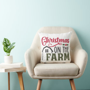 Christmas On The Farm Home Decor  Cushion