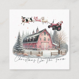 Christmas on the Farm,Merry Christmas Square Business Card