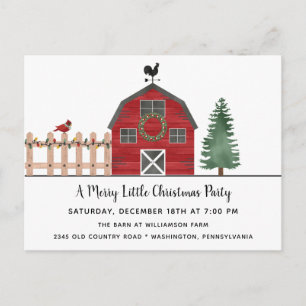 Christmas on the Farm Rustic Holiday Party Invite  Postcard