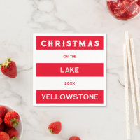 Christmas On The Lake Red Nautical Stripe