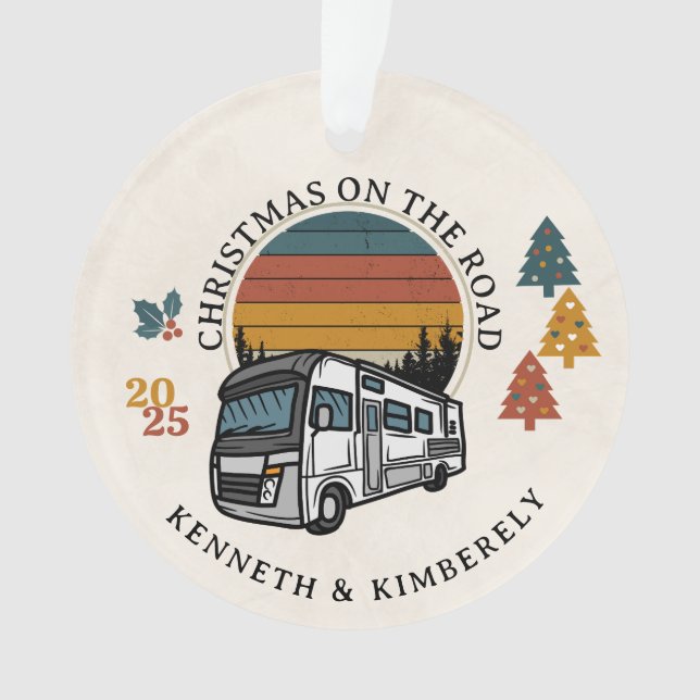 Christmas on the Road RV Ornament (Front)