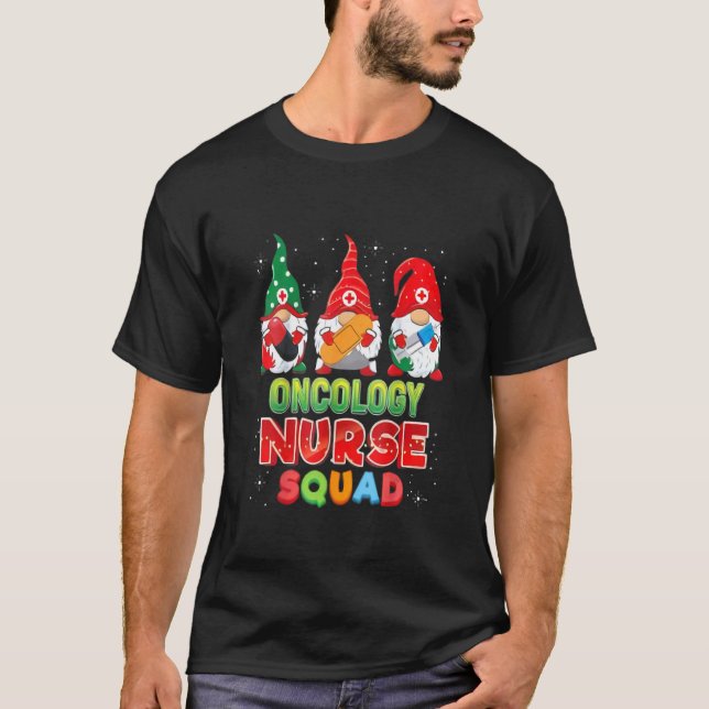 Christmas Oncology Nurse squad  Christmas Gnome T-Shirt (Front)