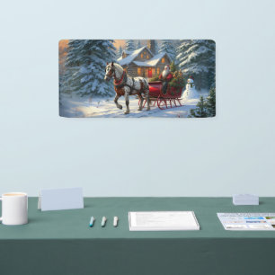 Christmas One-horse Sleigh Santa Banner