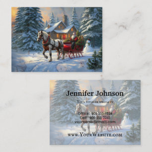 Christmas One-horse Sleigh Santa Business Card