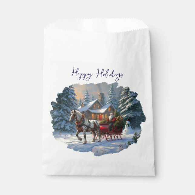 Christmas One-horse Sleigh Santa Favour Bag (Front)