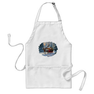Christmas One-horse Sleigh Santa Standard Apron
