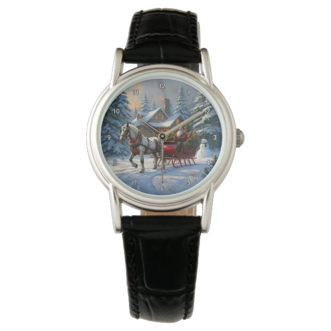 Christmas One-horse Sleigh Santa Watch (Front)