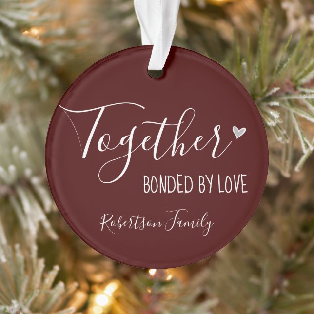 Christmas One Photo Together Bonded by Love Ornament (Tree)