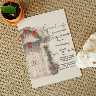 christmas open house editable template baby shower