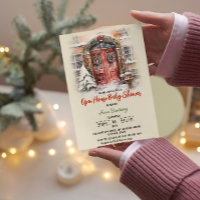 Christmas open house editable template baby shower