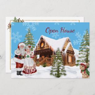 Christmas Open House Invitation with Santa Claus