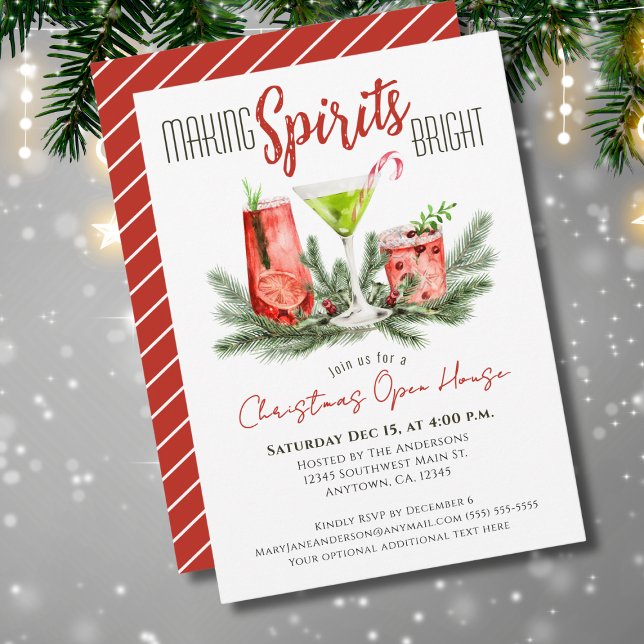 Christmas Open House Making Spirits Bright Holiday Invitation (Creator Uploaded)