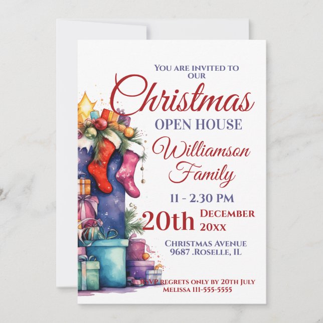 Christmas Open House Santa Sack Invitation (Front)