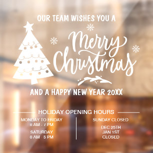Christmas Opening Hours business  