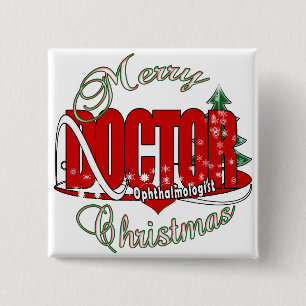 CHRISTMAS Ophthalmologist EYE DOCTOR 15 Cm Square Badge