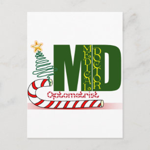CHRISTMAS OPTOMETRIST - EYE DOCTOR HOLIDAY POSTCARD