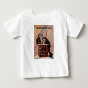 Christmas Or Bust, Boy Chimney Sweep Antique Photo Baby T-Shirt