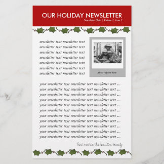 Christmas or Holiday Family Newsletter Template Stationery