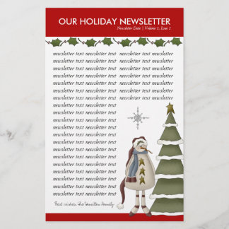 Christmas or Holiday Family Newsletter Template Stationery
