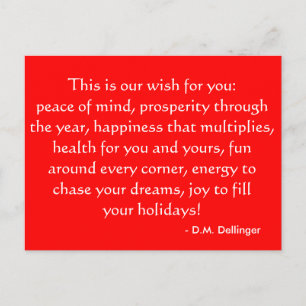 Christmas or Holiday quote postcard