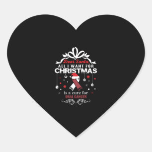 Christmas- Oral Cancer Awareness Shirt Heart Sticker