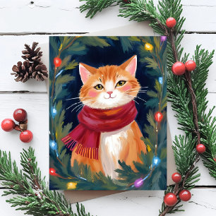 Christmas Orange Cat Festive Pet Holiday Card