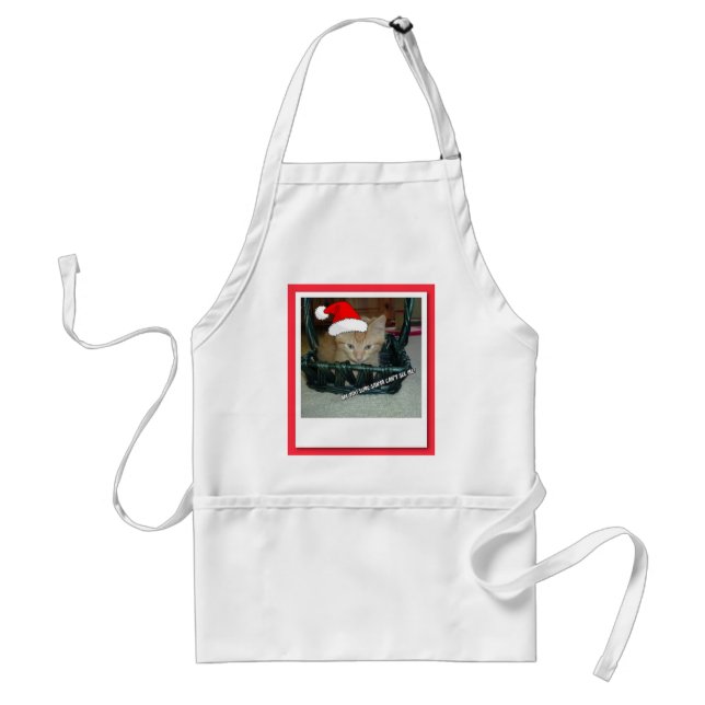 Christmas Orange Tabby Kitten Standard Apron (Front)