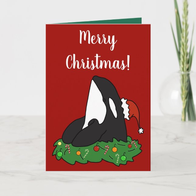 Christmas Orca Killer Whale  Card (Front)