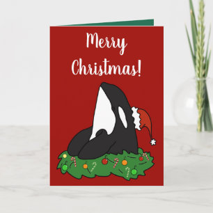 Christmas Orca Killer Whale  Card