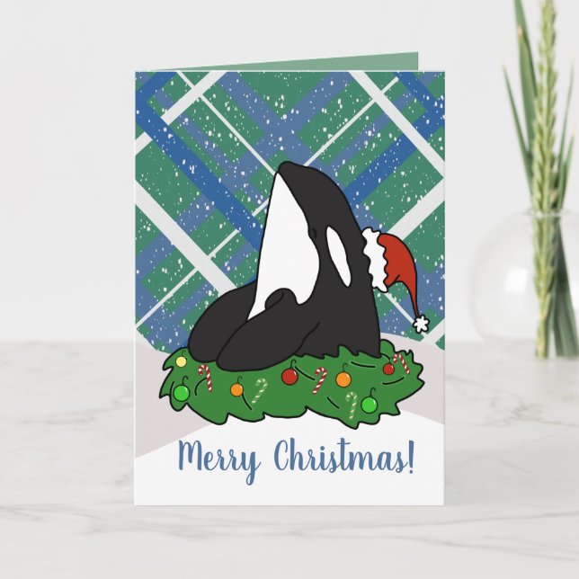 Christmas Orca Killer Whale  Card (Front)
