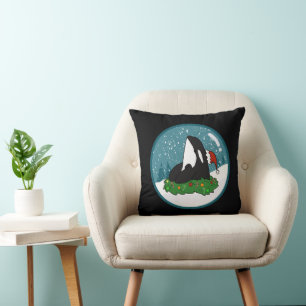 Christmas Orca Killer Whale Cushion