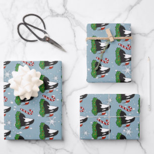 Christmas Orca Killer Whale  Wrapping Paper Sheet
