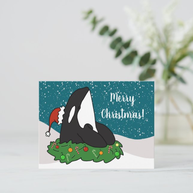 Christmas Orca  Postcard (Standing Front)