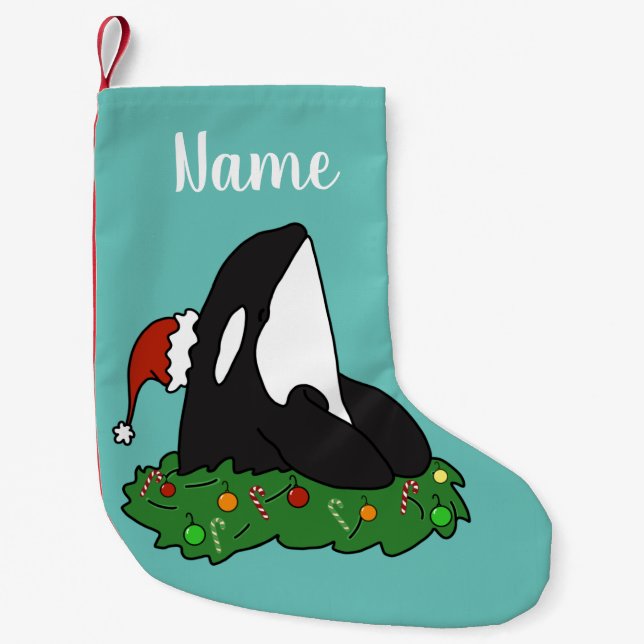 Christmas Orca Small Christmas Stocking (Front)