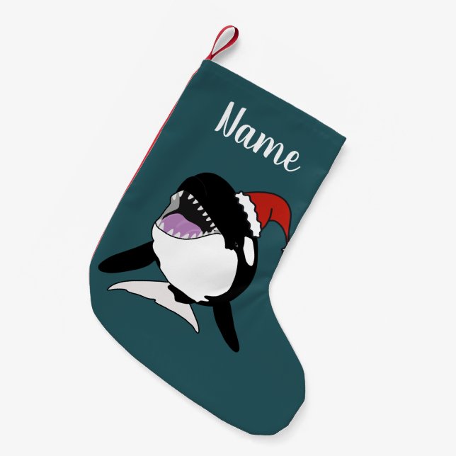 Christmas Orca Small Christmas Stocking (Front (Hanging))