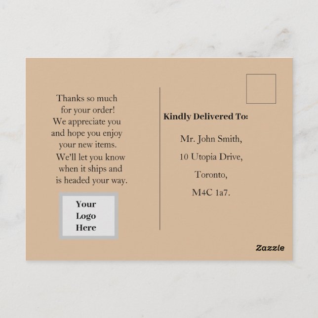 Christmas Order  Postcard (Back)