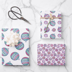 Christmas Orna, Coordinated  Wrapping Paper Sheets