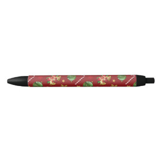 Christmas Ornamant & Candy Cane Pattern Black Ink Pen