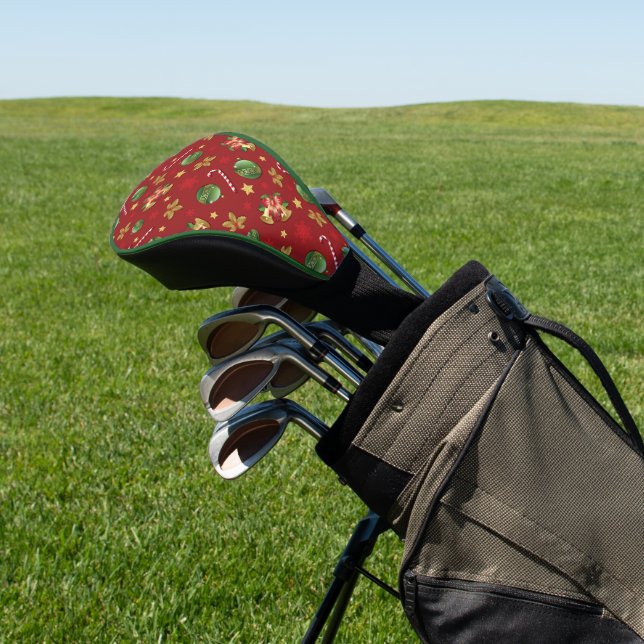 Christmas Ornamant  & Candy Cane Pattern Golf Head Cover (In Situ)